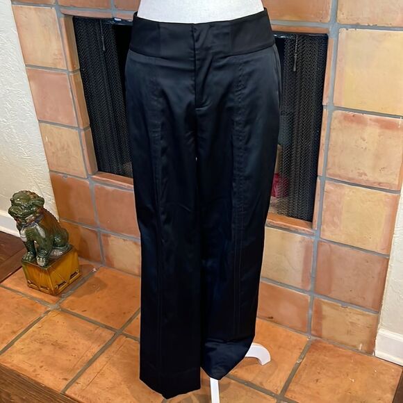 Adam Lippes black satin-like straight leg, dresspants, 2! - Picture 1 of 10